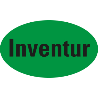 Organisationsetikett: Inventur, grün, Papier selbstklebend, 90 mm x 53 mm, 500 St./Rolle