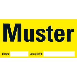 Organisationsetikett: Muster, beschriftbar, gelb, ablösbares Haftpapier selbstklebend, 148 mm x 74 mm, 500 St./Rolle