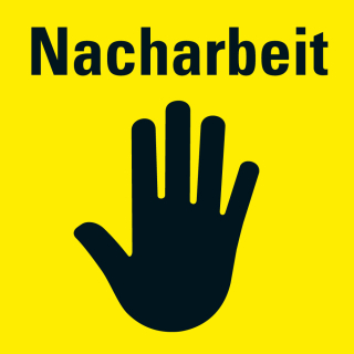 Organisationsetikett: Nacharbeit, gelb, Haftpapier ablösbar, 17 mm x 17 mm, 500 St./Rolle