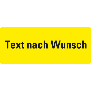 Organisationsetikett: Text nach Wunsch, gelb, ablösbares Haftpapier selbstklebend, 50 mm x 20 mm, 500 St./Rolle