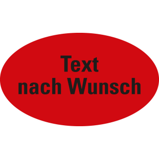 Organisationsetikett: Text nach Wunsch, rot, ablösbares Haftpapier selbstklebend, 90 mm x 53 mm, 500 St./Rolle