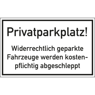 Parkverbot Privatparkplatz,AL,400x250mm