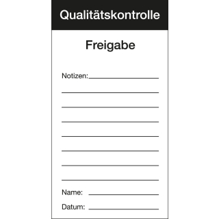Qualitätsaufkleber: Freigabe, Folie selbstklebend, 80 mm x 150 mm, 1 Stück