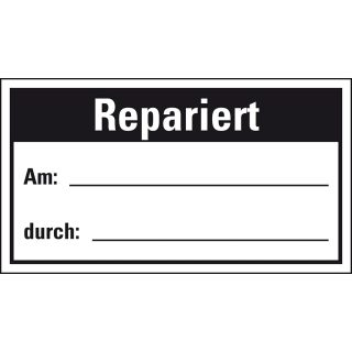 Qualitätsaufkleber: Repariert, Haftpapier ablösbar, 40 mm x 25 mm, 250 St. / Rolle