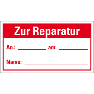 Qualitätsaufkleber: Zur Reparatur, Haftpapier ablösbar, 40 mm x 25 mm, 250 St. / Rolle