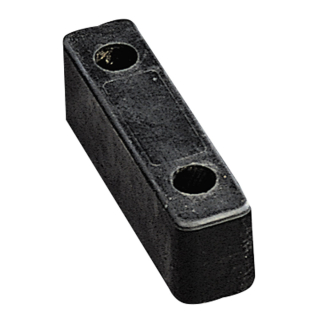 Rammpuffer Rubber 1, 2 Bohrungen, vulkanisiertes Neugummi, 200 mm x 52 mm x 60 mm, Ø 10 mm, 1 Stück