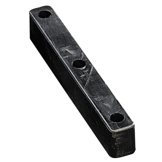 Rammpuffer Rubber 2, 3 Bohrungen, vulkanisiertes Neugummi, 400 mm x 52 mm x 60 mm, Ø 10 mm, 1 Stück