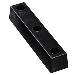 Rammpuffer Rubber 3, 3 Bohrungen, vulkanisiertes Neugummi, 400 mm x 80 mm x 70 mm, Ø 17 mm, 1 Stück