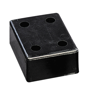 Rammpuffer Rubber 4, 4 Bohrungen, vulkanisiertes Neugummi, 200 mm x 150 mm x 80 mm, Ø 11 mm, 1 Stück