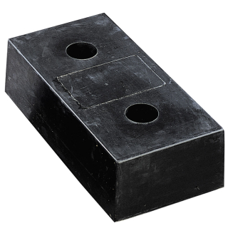 Rammpuffer Rubber 5, 2 Bohrungen, vulkanisiertes Neugummi, 500 mm x 250 mm x 140 mm, Ø 22 mm, 1 Stück
