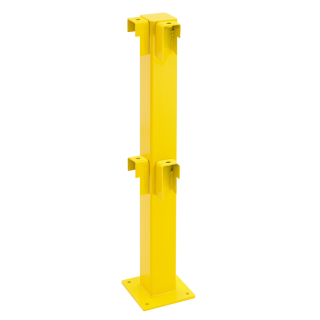 Rammschutz-Standpfosten Ecke zum Aufdübeln, gelb, kunststoffbeschichteter Stahl, 1000 mm, 1 Stück