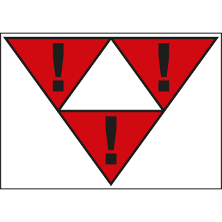 Rangierzettel: Anstoß- und Ablaufverbot, RID/GGVSEB, weiß-rot, Hochleistungsfolie mit Oberflächenschutz und Spezialkleber, 105 mm x 74 mm, 1 Stück