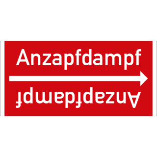 Rohrleitungsband: Anzapfdampf, DIN 2403, für Rohre ab Ø 15 mm, Folie selbstklebend, 33 m/Rolle