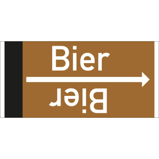 Rohrleitungsband: Bier, DIN 2403, für Rohre ab Ø 15 mm, Folie selbstklebend, 33 m/Rolle