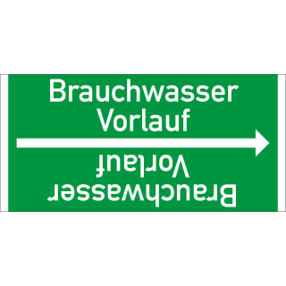 Rohrleitungsband: Brauchwasser Vorlauf, DIN 2403, für Rohre ab Ø 15 mm, Folie selbstklebend, 33 m/Rolle