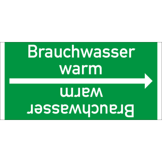 Rohrleitungsband: Brauchwasser warm, DIN 2403, für Rohre ab Ø 15 mm, Folie selbstklebend, 33 m/Rolle