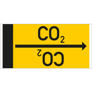 Rohrleitungsband: CO2, DIN 2403, für Rohre ab Ø 15 mm, Folie selbstklebend, 33 m/Rolle