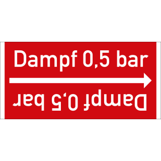 Rohrleitungsband: Dampf 0,5 bar, DIN 2403, für Rohre ab Ø 15 mm, Folie selbstklebend, 33 m/Rolle