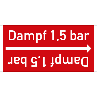 Rohrleitungsband: Dampf 1,5 bar, DIN 2403, für Rohre ab Ø 15 mm, Folie selbstklebend, 33 m/Rolle
