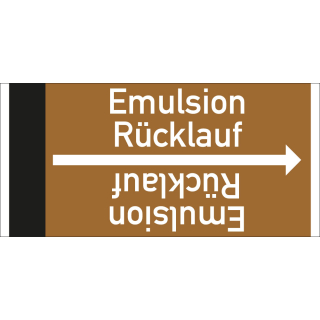 Rohrleitungsband: Emulsion Rücklauf, DIN 2403, für Rohre ab Ø 15 mm, Folie selbstklebend, 33 m/Rolle