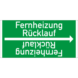 Rohrleitungsband: Fernheizung Rücklauf, DIN 2403, für Rohre ab Ø 15 mm, Folie selbstklebend, 33 m/Rolle