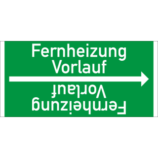 Rohrleitungsband: Fernheizung Vorlauf, DIN 2403, für Rohre ab Ø 15 mm, Folie selbstklebend, 33 m/Rolle