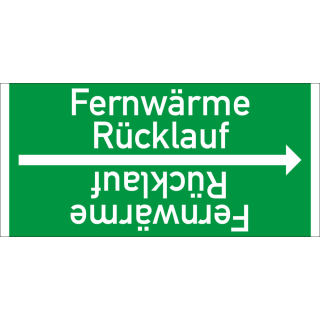 Rohrleitungsband: Fernwärme Rücklauf, DIN 2403, für Rohre ab Ø 15 mm, Folie selbstklebend, 33 m/Rolle