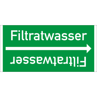 Rohrleitungsband: Filtratwasser, DIN 2403, für Rohre ab Ø 15 mm, Folie selbstklebend, 33 m/Rolle