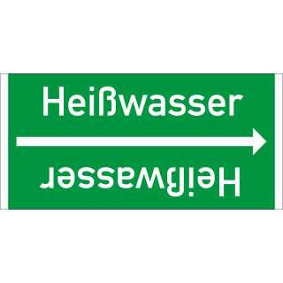 Rohrleitungsband: Heißwasser, DIN 2403, für Rohre ab Ø 15 mm, Folie selbstklebend, 33 m/Rolle