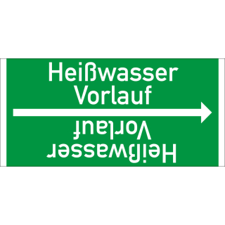 Rohrleitungsband: Heißwasser Vorlauf, DIN 2403, für Rohre ab Ø 15 mm, Folie selbstklebend, 33 m/Rolle