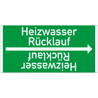 Rohrleitungsband: Heizwasser Rücklauf, DIN 2403, für Rohre ab Ø 15 mm, Folie selbstklebend, 33 m/Rolle