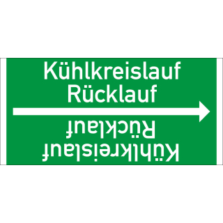 Rohrleitungsband: Kühlkreislauf Rücklauf, DIN 2403, für Rohre ab Ø 15 mm, Folie selbstklebend, 33 m/Rolle