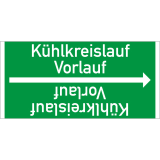 Rohrleitungsband: Kühlkreislauf Vorlauf, DIN 2403, für Rohre ab Ø 15 mm, Folie selbstklebend, 33 m/Rolle