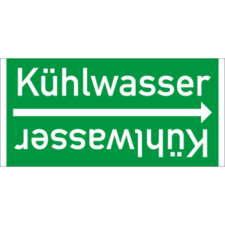 Rohrleitungsband: Kühlwasser, DIN 2403, für Rohre ab Ø 15 mm, Folie selbstklebend, 33 m/Rolle