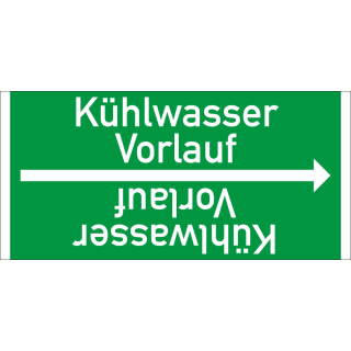 Rohrleitungsband: Kühlwasser Vorlauf, DIN 2403, für Rohre ab Ø 15 mm, Folie selbstklebend, 33 m/Rolle