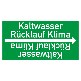 Rohrleitungsband: Kaltwasser Rücklauf Klima, DIN 2403, für Rohre ab Ø 15 mm, Folie selbstklebend, 33 m/Rolle