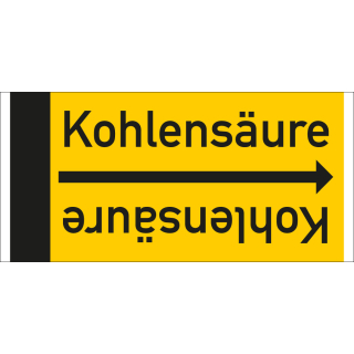 Rohrleitungsband: Kohlensäure, DIN 2403, für Rohre ab Ø 15 mm, Folie selbstklebend, 33 m/Rolle