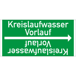 Rohrleitungsband: Kreislaufwasser Vorlauf, DIN 2403, für Rohre ab Ø 15 mm, Folie selbstklebend, 33 m/Rolle