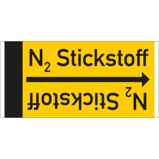 Rohrleitungsband: N2 Stickstoff, DIN 2403, für Rohre ab Ø 15 mm, Folie selbstklebend, 33 m/Rolle