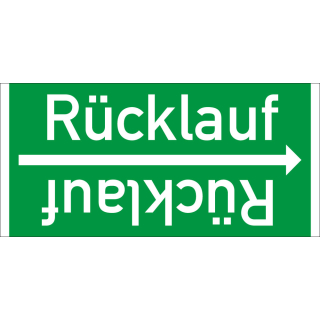 Rohrleitungsband: Rücklauf, DIN 2403, für Rohre ab Ø 15 mm, Folie selbstklebend, 33 m/Rolle