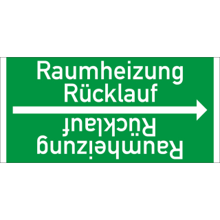 Rohrleitungsband: Raumheizung Rücklauf, DIN 2403, für Rohre ab Ø 15 mm, Folie selbstklebend, 33 m/Rolle