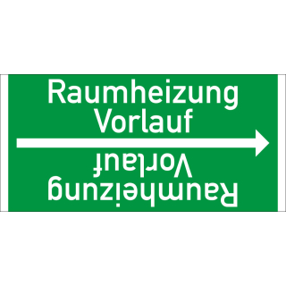 Rohrleitungsband: Raumheizung Vorlauf, DIN 2403, für Rohre ab Ø 15 mm, Folie selbstklebend, 33 m/Rolle