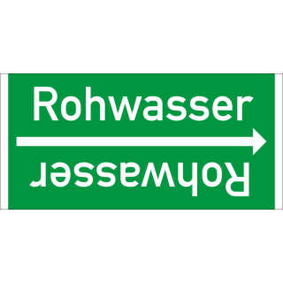 Rohrleitungsband: Rohwasser, DIN 2403, für Rohre ab Ø 15 mm, Folie selbstklebend, 33 m/Rolle