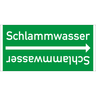 Rohrleitungsband: Schlammwasser, DIN 2403, für Rohre ab Ø 15 mm, Folie selbstklebend, 33 m/Rolle