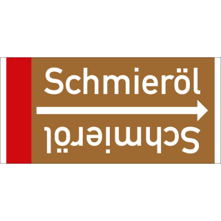 Rohrleitungsband: Schmieröl, DIN 2403, für Rohre ab Ø 15 mm, Folie selbstklebend, 33 m/Rolle