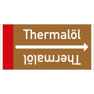 Rohrleitungsband: Thermalöl, DIN 2403, für Rohre ab Ø 15 mm, Folie selbstklebend, 33 m/Rolle