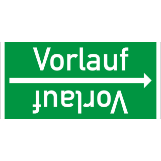 Rohrleitungsband: Vorlauf, DIN 2403, für Rohre ab Ø 15 mm, Folie selbstklebend, 33 m/Rolle