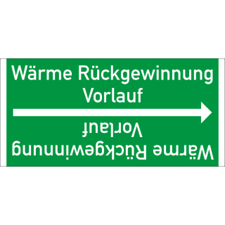 Rohrleitungsband: Wärme Rückgewinnung Vorlauf, DIN 2403, für Rohre ab Ø 15 mm, Folie selbstklebend, 33 m/Rolle