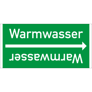 Rohrleitungsband: Warmwasser, DIN 2403, für Rohre ab Ø 15 mm, Folie selbstklebend, 33 m/Rolle
