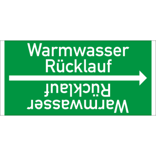 Rohrleitungsband: Warmwasser Rücklauf, DIN 2403, für Rohre ab Ø 15 mm, Folie selbstklebend, 33 m/Rolle